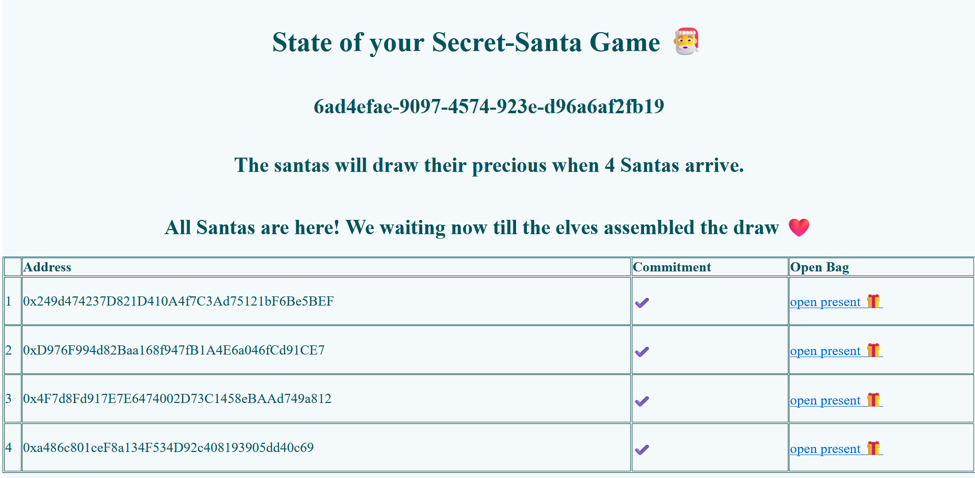 Finalized Secret-Shared Santa